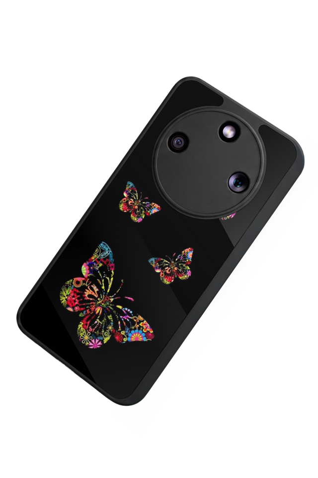 Honor Magic 8 Lite Uyumlu Kelebek Tasarımlı Glossy Premium Kılıf