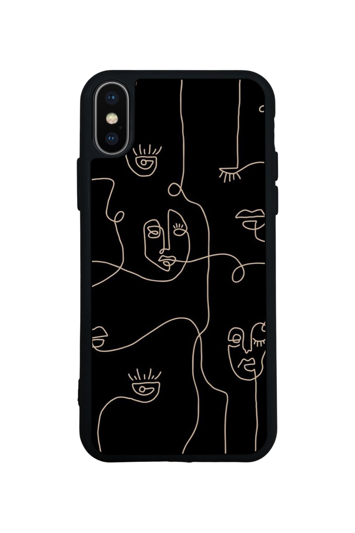 iPhone XS Max Uyumlu Line Art Tasarımlı Glossy Premium Kılıf