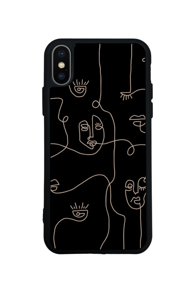 iPhone XS Max Uyumlu Line Art Tasarımlı Glossy Premium Kılıf