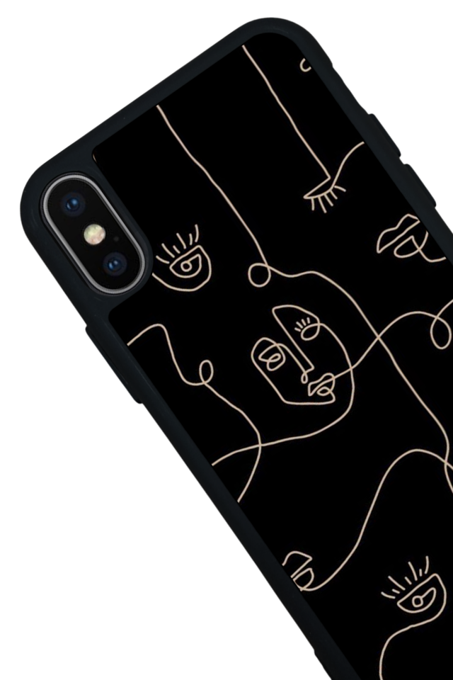 iPhone XS Max Uyumlu Line Art Tasarımlı Glossy Premium Kılıf