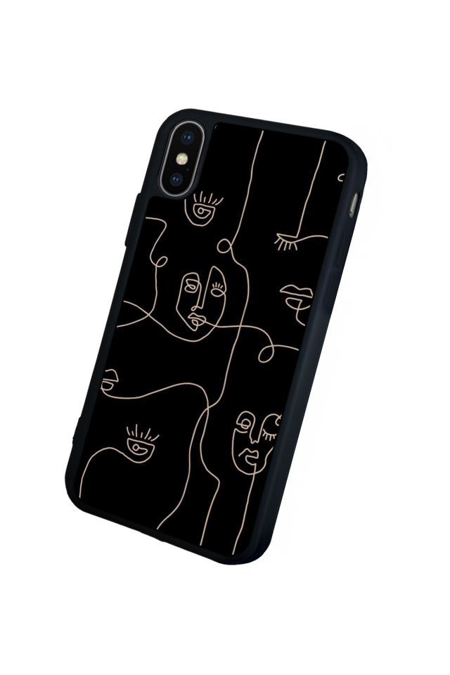 iPhone XS Max Uyumlu Line Art Tasarımlı Glossy Premium Kılıf