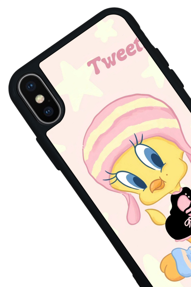iPhone X/ XS Uyumlu Tweety Tasarımlı Glossy Premium Kılıf