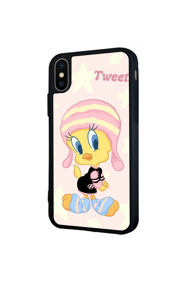iPhone X/ XS Uyumlu Tweety Tasarımlı Glossy Premium Kılıf