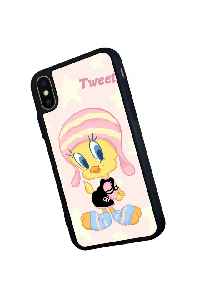 iPhone X/ XS Uyumlu Tweety Tasarımlı Glossy Premium Kılıf