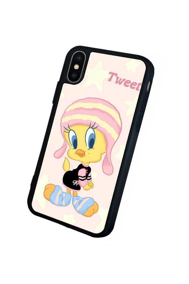 iPhone X/ XS Uyumlu Tweety Tasarımlı Glossy Premium Kılıf