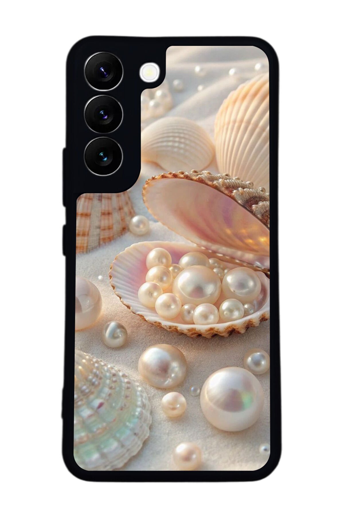 Samsung Galaxy S22 Uyumlu İnci Tasarımlı Glossy Premium Kılıf