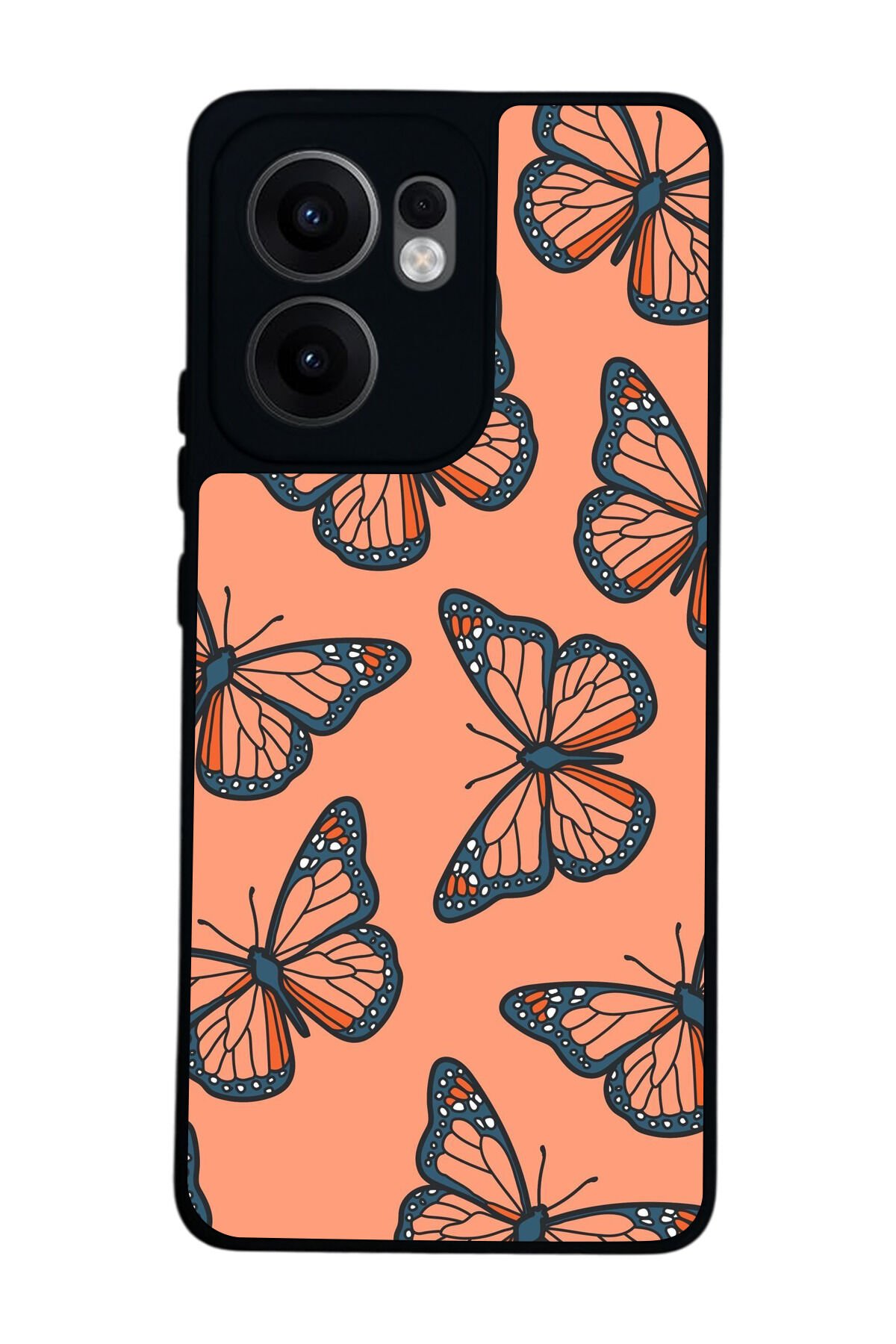 Oppo Reno 13F Uyumlu Kelebek Tasarımlı Glossy Premium Kılıf