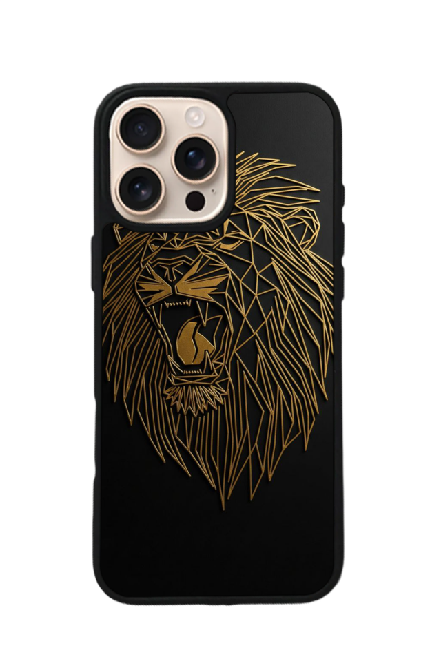 iPhone 15 Pro Max Uyumlu Aslan Tasarımlı Glossy Premium Kılıf