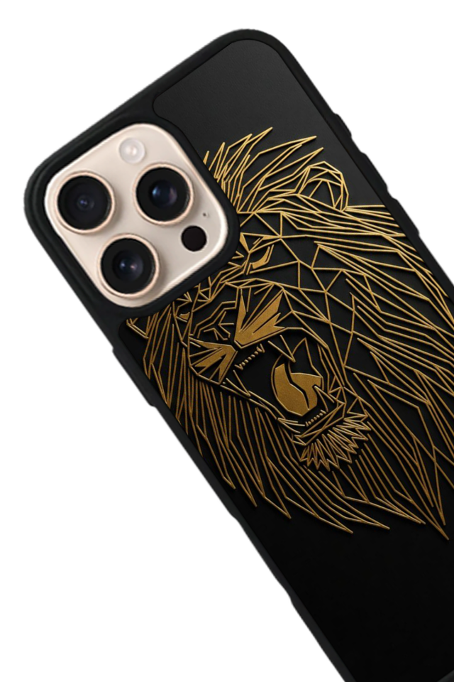 iPhone 15 Pro Max Uyumlu Aslan Tasarımlı Glossy Premium Kılıf