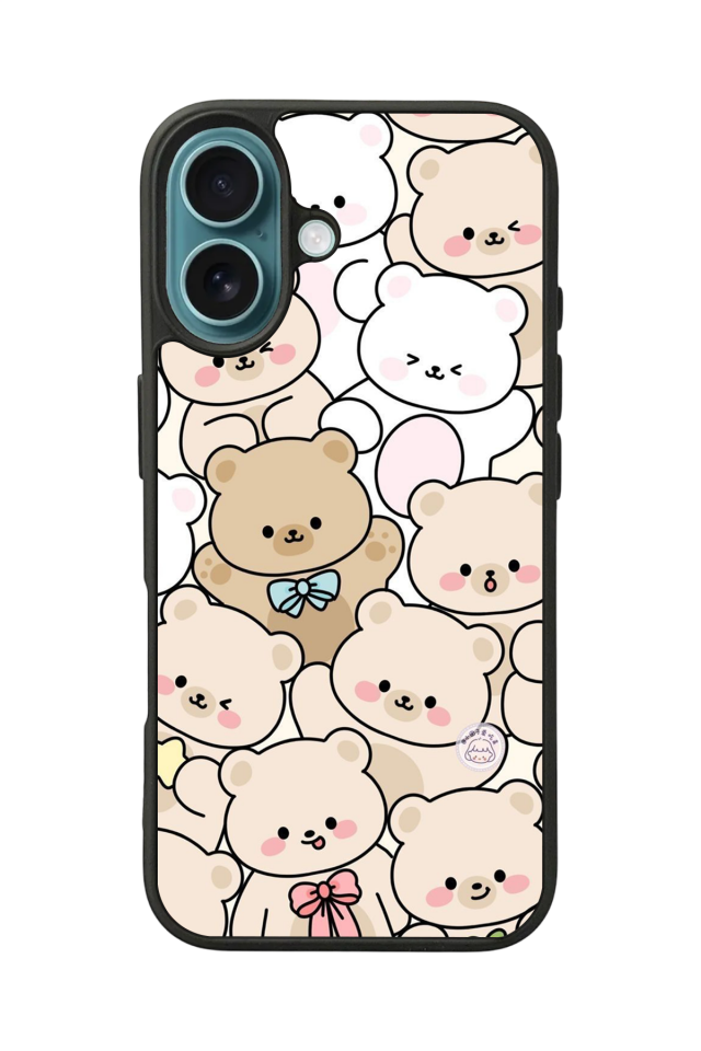 iPhone 16 Uyumlu Ayı Tasarımlı Glossy Premium Kılıf