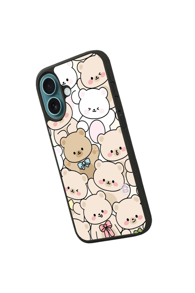 iPhone 16 Uyumlu Ayı Tasarımlı Glossy Premium Kılıf