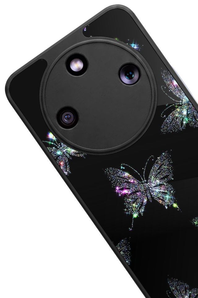 Honor Magic 8 Lite Uyumlu Kelebek Tasarımlı Glossy Premium Kılıf