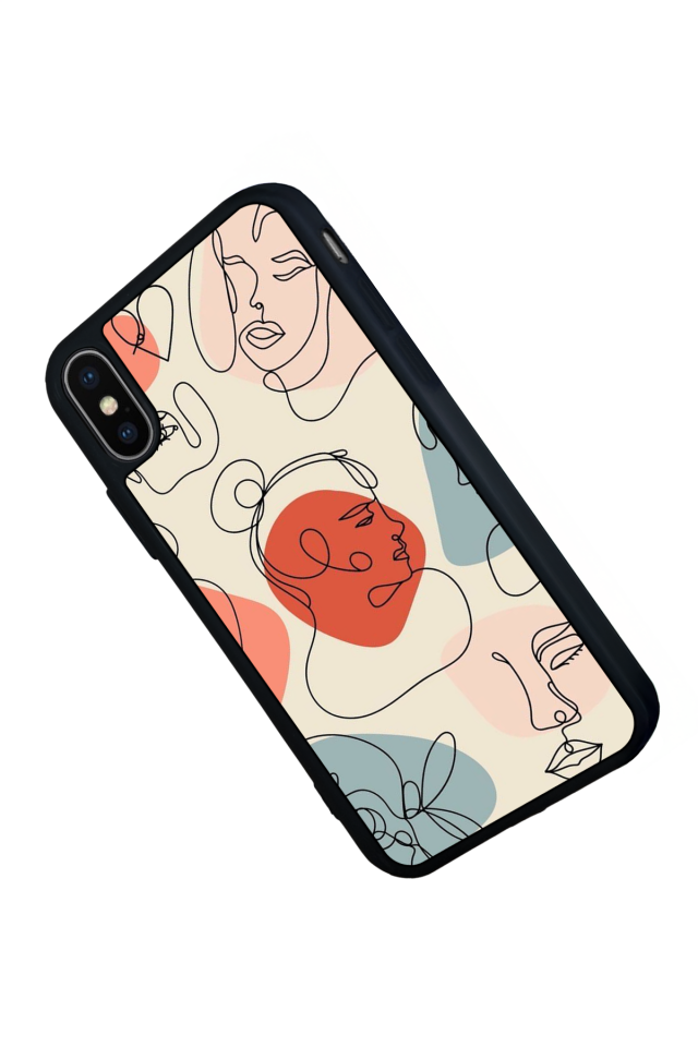 iPhone XS Max Uyumlu Line Art Tasarımlı Glossy Premium Kılıf