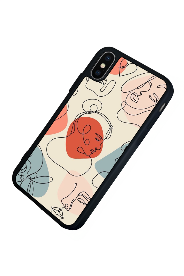 iPhone XS Max Uyumlu Line Art Tasarımlı Glossy Premium Kılıf