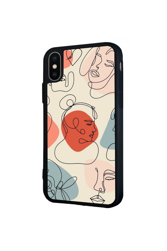 iPhone XS Max Uyumlu Line Art Tasarımlı Glossy Premium Kılıf