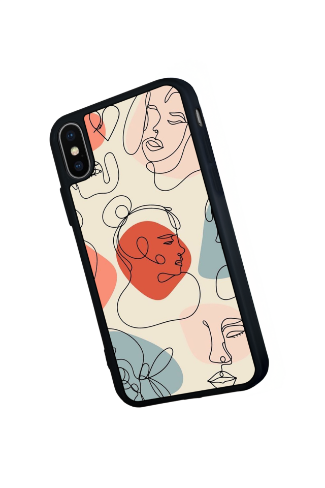 iPhone XS Max Uyumlu Line Art Tasarımlı Glossy Premium Kılıf