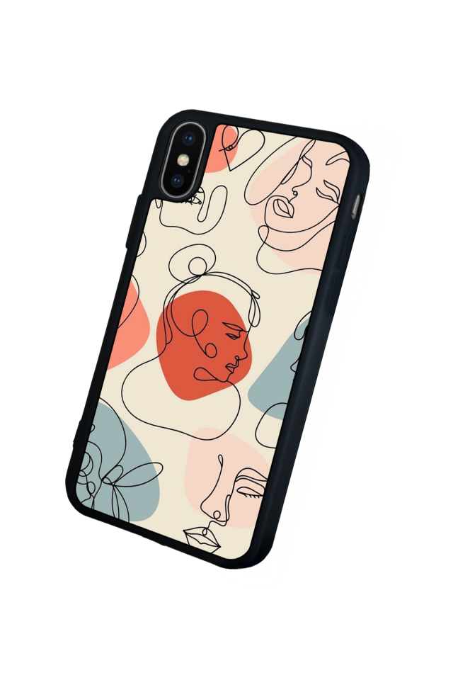 iPhone XS Max Uyumlu Line Art Tasarımlı Glossy Premium Kılıf