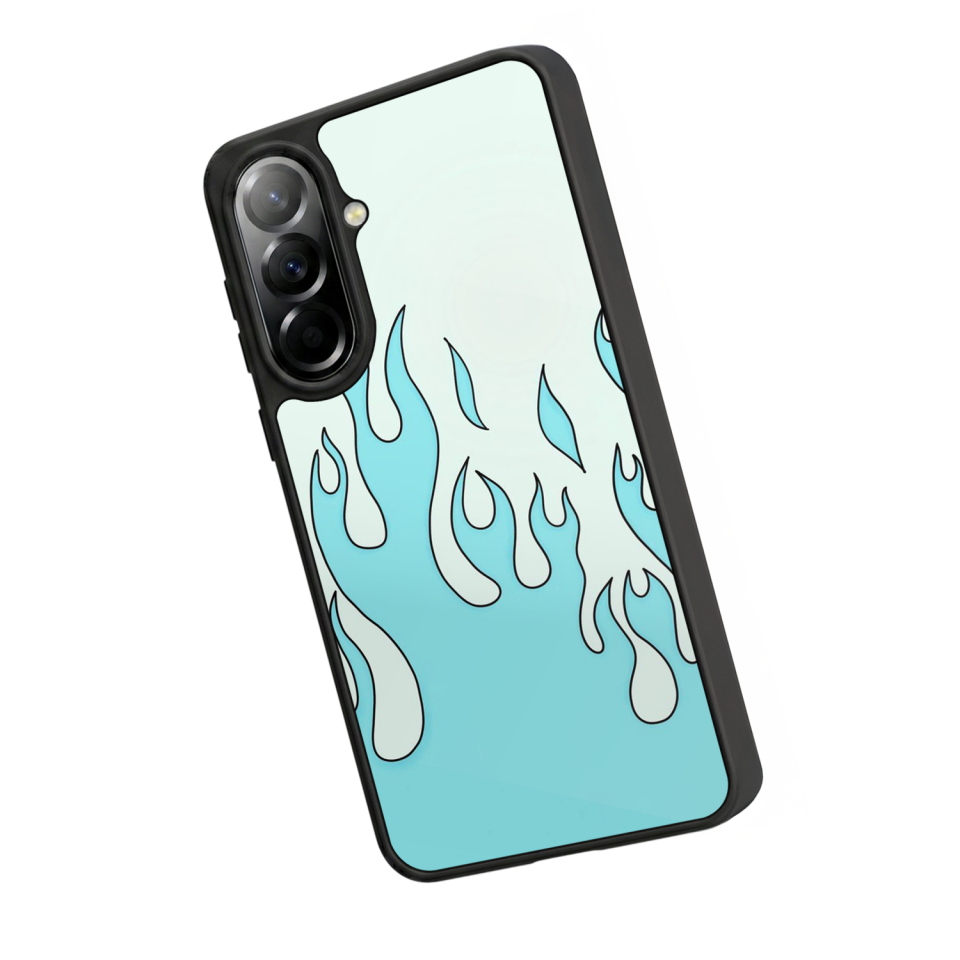 Samsung Galaxy A57 Uyumlu Retro Flame Patterns Tasarımlı Glossy Premium Kılıf