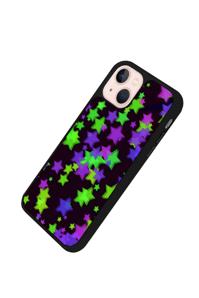 iPhone 15 Uyumlu Retro Yildizlar Tasarımlı Glossy Premium Kılıf