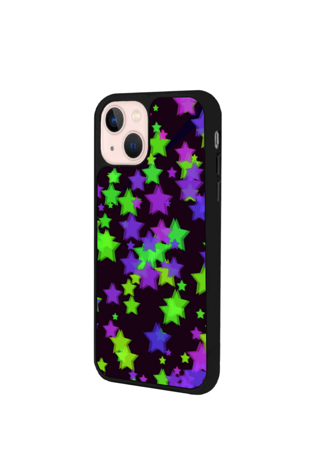 iPhone 15 Uyumlu Retro Yildizlar Tasarımlı Glossy Premium Kılıf