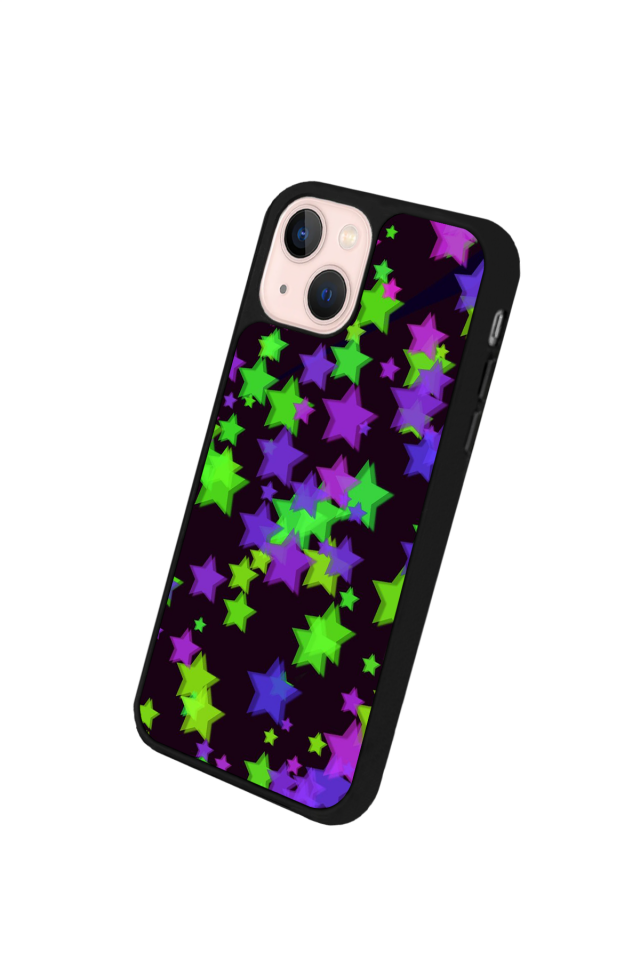 iPhone 15 Uyumlu Retro Yildizlar Tasarımlı Glossy Premium Kılıf