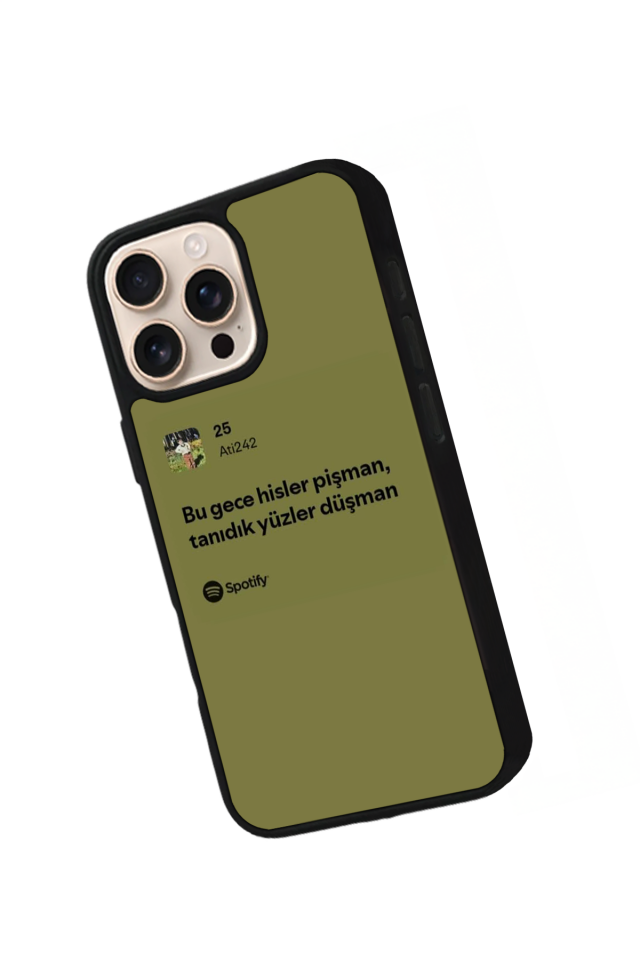 iPhone 14 Pro Uyumlu Sarki Sozleri Tasarımlı Glossy Premium Kılıf