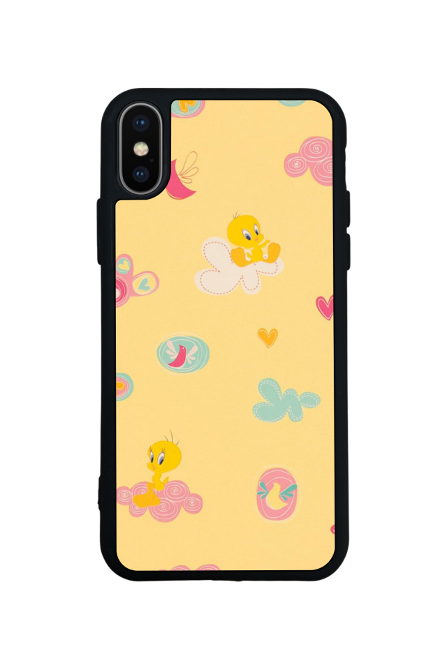 iPhone X/ XS Uyumlu Tweety Tasarımlı Glossy Premium Kılıf