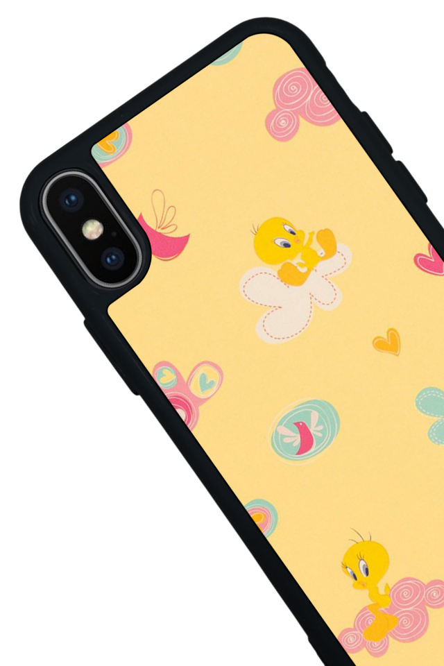 iPhone X/ XS Uyumlu Tweety Tasarımlı Glossy Premium Kılıf