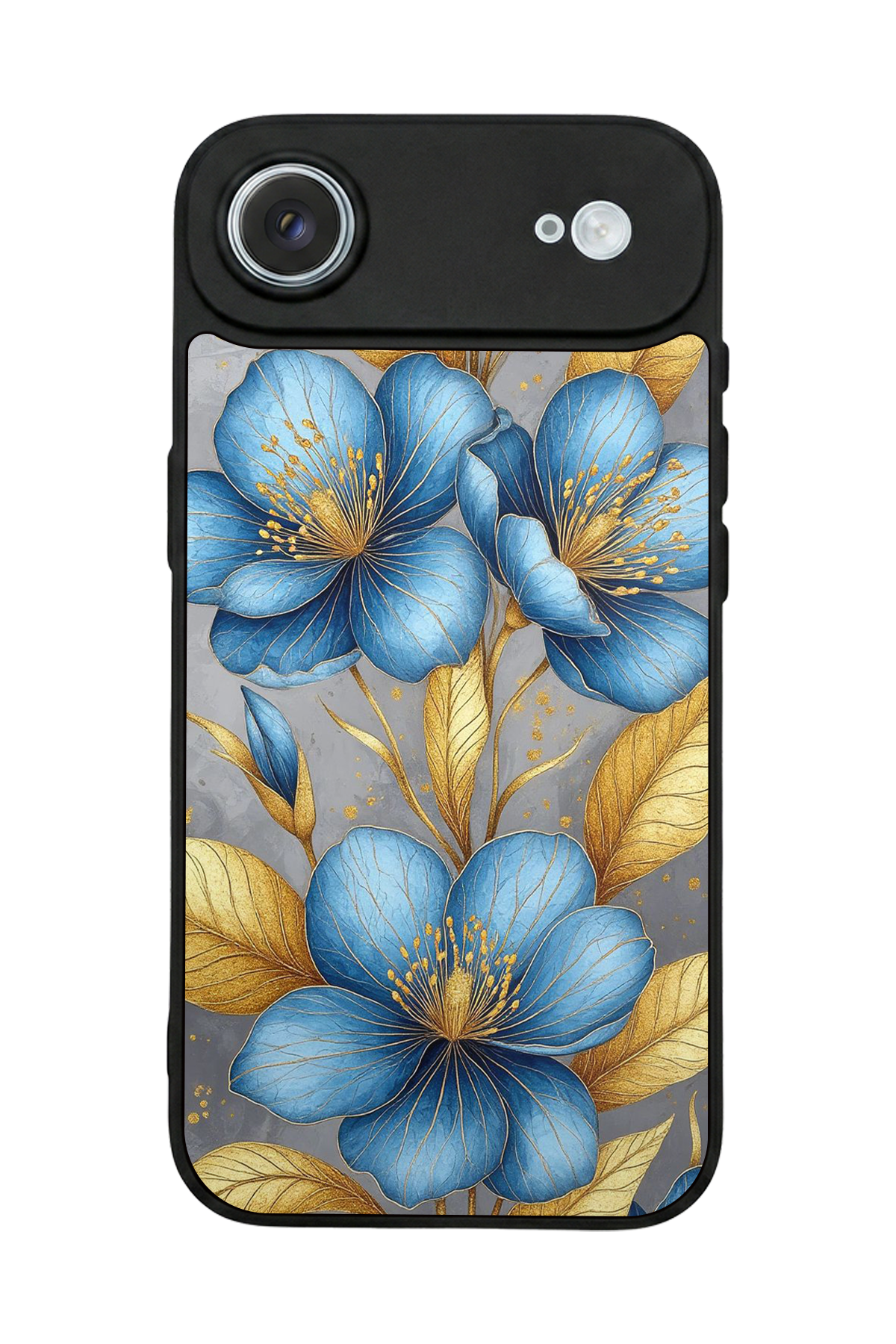 iPhone 17 Air Uyumlu Yaldizli Cicek Tasarımlı Glossy Premium Kılıf