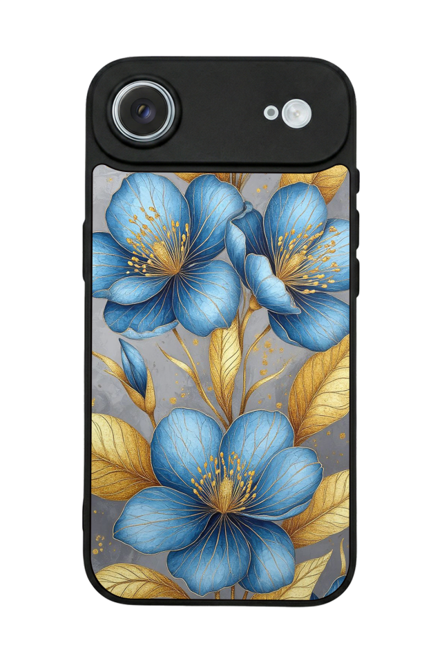 iPhone 17 Air Uyumlu Yaldizli Cicek Tasarımlı Glossy Premium Kılıf