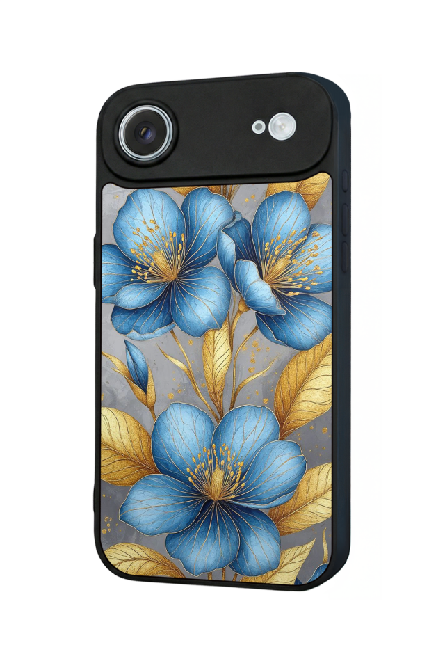 iPhone 17 Air Uyumlu Yaldizli Cicek Tasarımlı Glossy Premium Kılıf