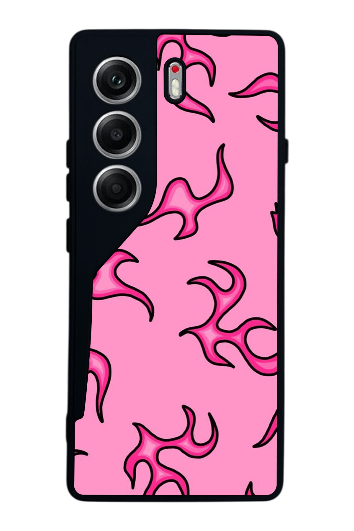 Tecno Camon 40 Uyumlu Retro Flame Patterns Tasarımlı Glossy Premium Kılıf