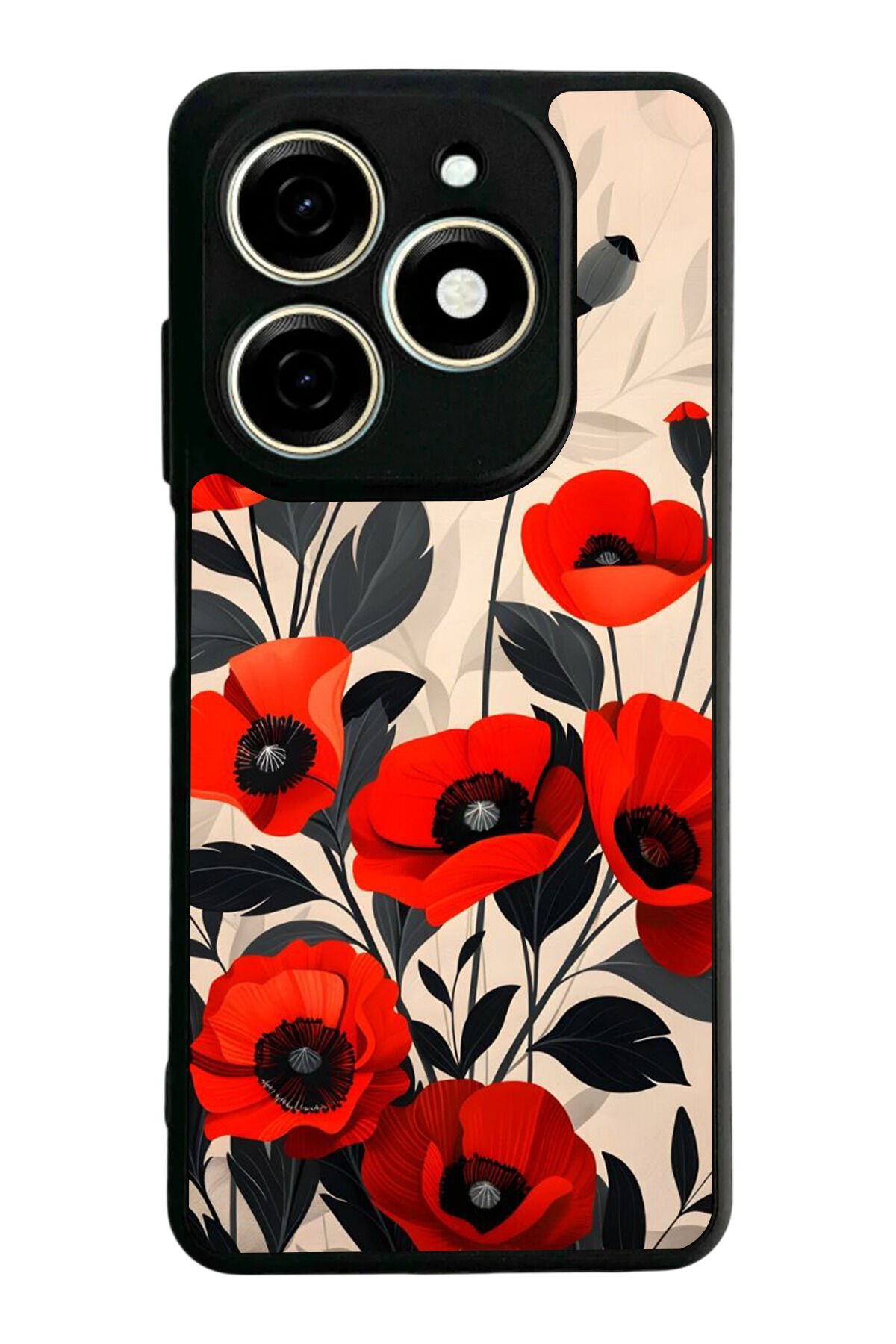 Tecno Spark 20/20C Uyumlu Floral Tasarımlı Glossy Premium Kılıf