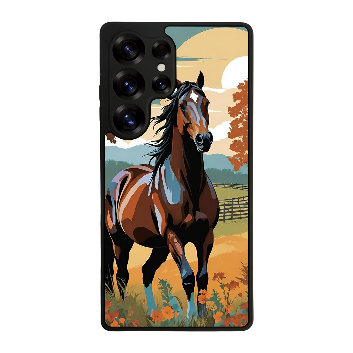 Samsung Galaxy S25 Ultra Uyumlu At Horse Tasarımlı Glossy Premium Kılıf