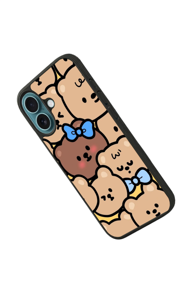 iPhone 16 Uyumlu Ayı Tasarımlı Glossy Premium Kılıf