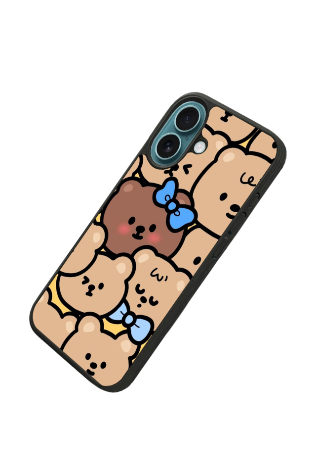 iPhone 16 Uyumlu Ayı Tasarımlı Glossy Premium Kılıf