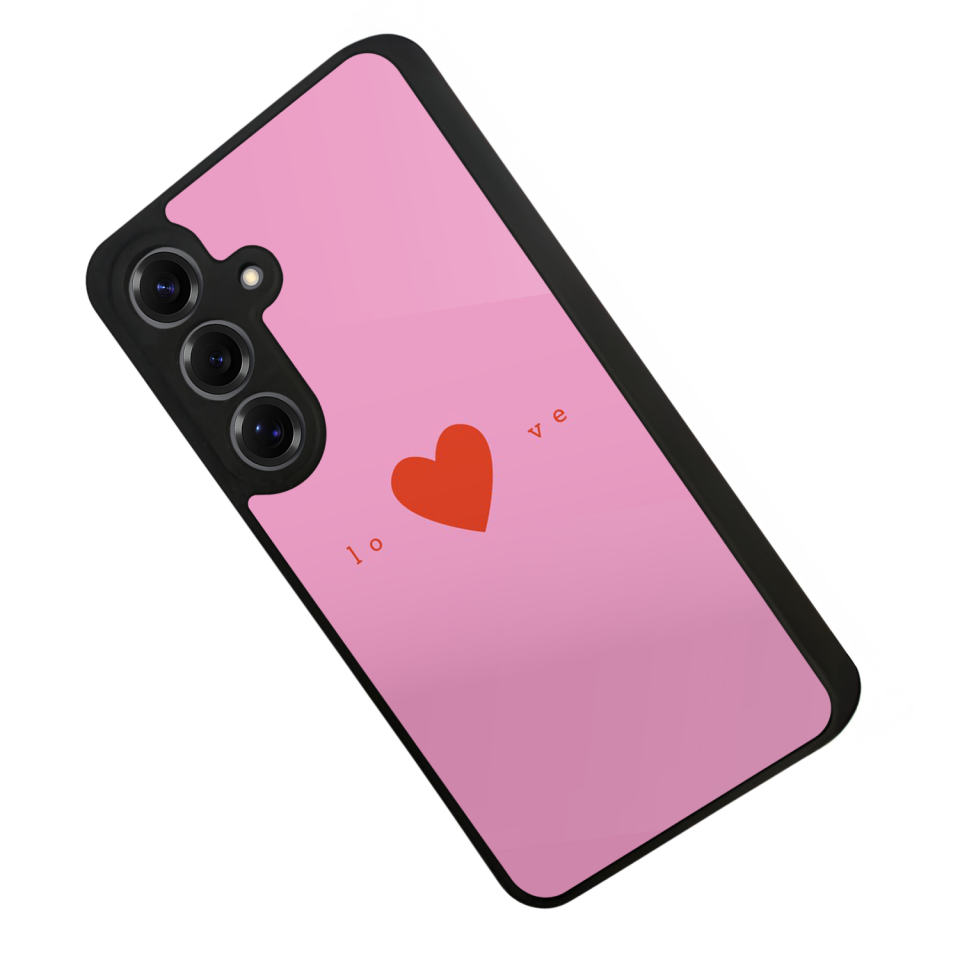 Samsung Galaxy S25 Uyumlu Kalp Love Tasarımlı Glossy Premium Kılıf