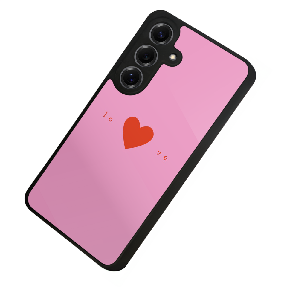 Samsung Galaxy S25 Uyumlu Kalp Love Tasarımlı Glossy Premium Kılıf