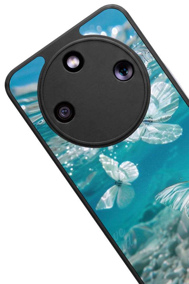 Honor Magic 8 Lite Uyumlu Kelebek Tasarımlı Glossy Premium Kılıf