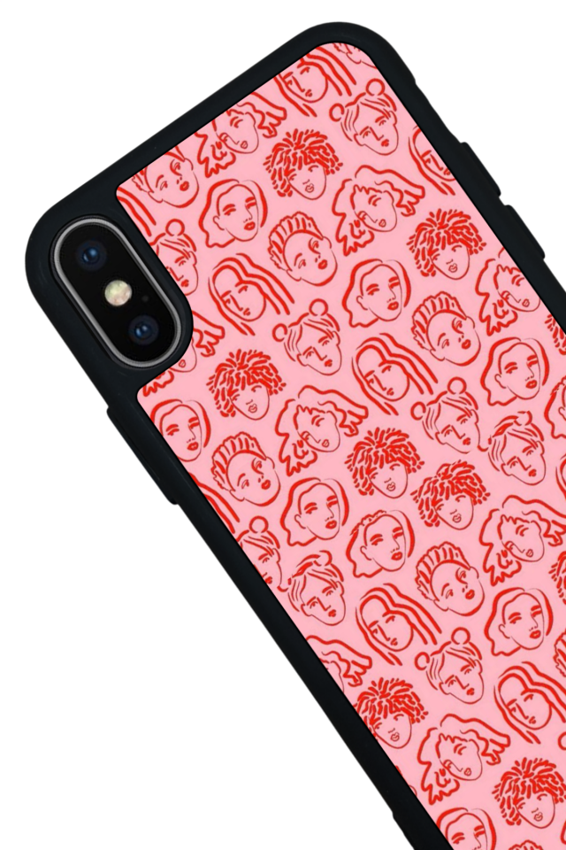 iPhone XS Max Uyumlu Line Art Tasarımlı Glossy Premium Kılıf