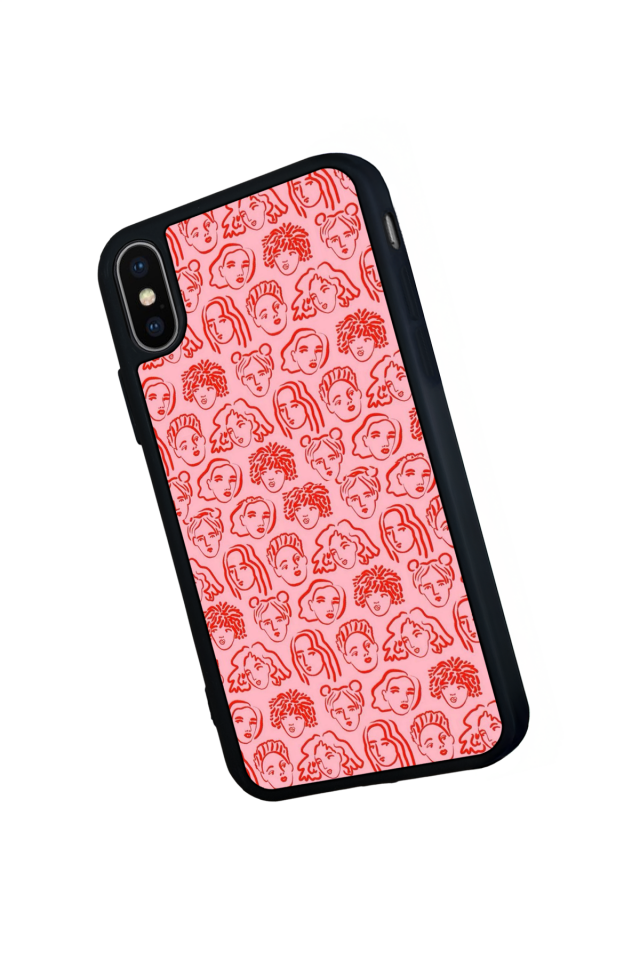 iPhone XS Max Uyumlu Line Art Tasarımlı Glossy Premium Kılıf