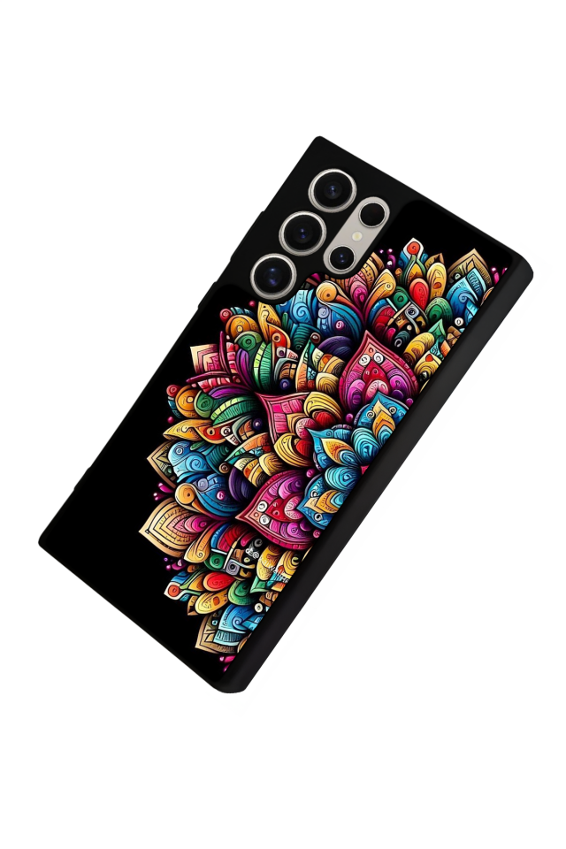 Samsung Galaxy S22 Ultra Uyumlu Mandala Tasarımlı Glossy Premium Kılıf