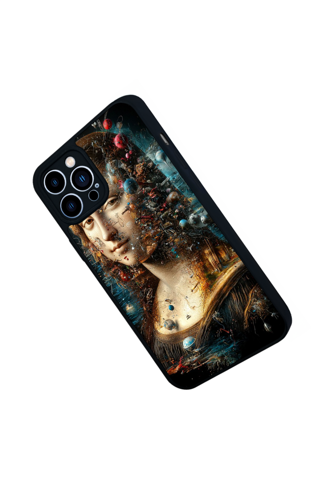 iPhone 13 Pro Max Uyumlu Monalisa Tasarımlı Glossy Premium Kılıf