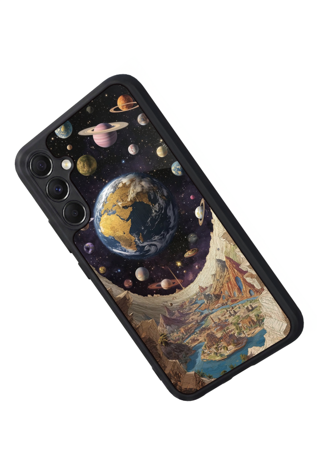 Samsung Galaxy M34 Uyumlu Uzay Tasarımlı Glossy Premium Kılıf