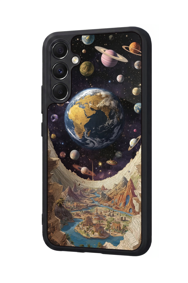 Samsung Galaxy M34 Uyumlu Uzay Tasarımlı Glossy Premium Kılıf