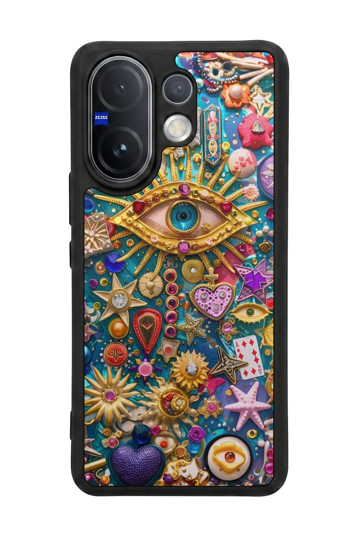 Vivo V60 Uyumlu Göz Tasarımlı Glossy Premium Kılıf