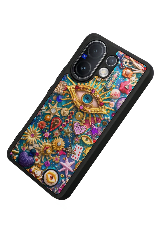 Vivo V60 Uyumlu Göz Tasarımlı Glossy Premium Kılıf