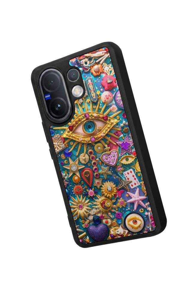 Vivo V60 Uyumlu Göz Tasarımlı Glossy Premium Kılıf