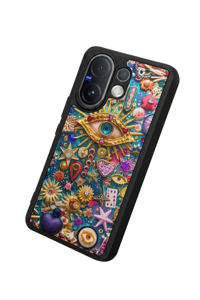 Vivo V60 Uyumlu Göz Tasarımlı Glossy Premium Kılıf