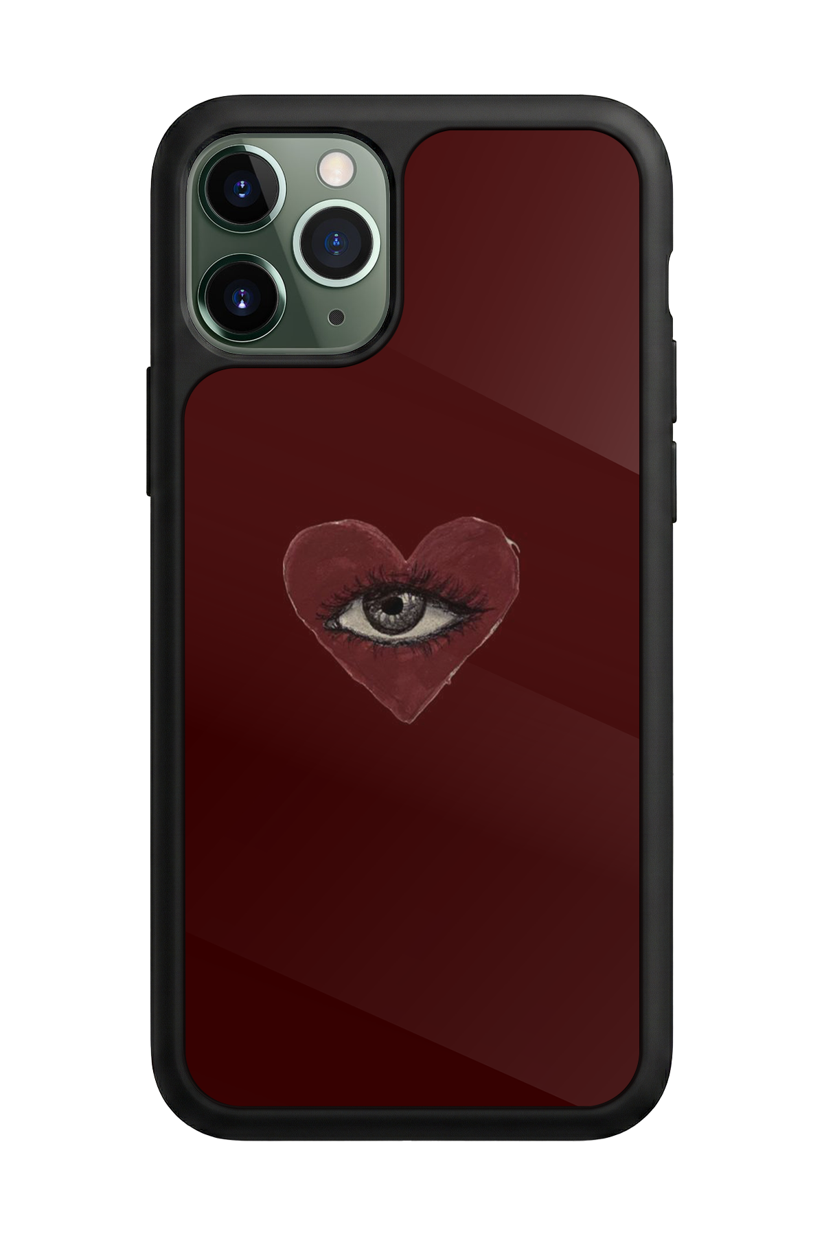 iPhone 11 Pro Max Uyumlu Kalp Love Tasarımlı Glossy Premium Kılıf